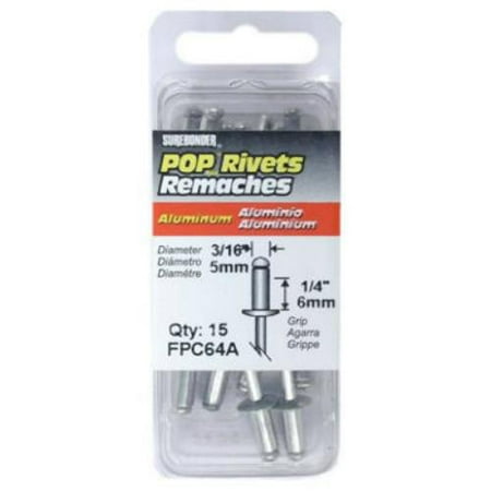 

Surebonder 15 Pack Medium Aluminum Rivet 3/16 Grip Range: