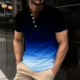 thumbnail image 4 of Camisas de Manga Larga para Hombres, Botón de Impresión Casual Camisa de Cuello Redondo Hecha de Poliéster Ligero para Todo el Uso de Temporada, Camisas de Manga Corta para Hombre, 4 of 5