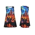 thumbnail image 7 of Disketp Magical Stained Glass Castle for Women's Sleeveless Dress Womens Summer Dresses Beach Casual Loose Dress, 7 of 7