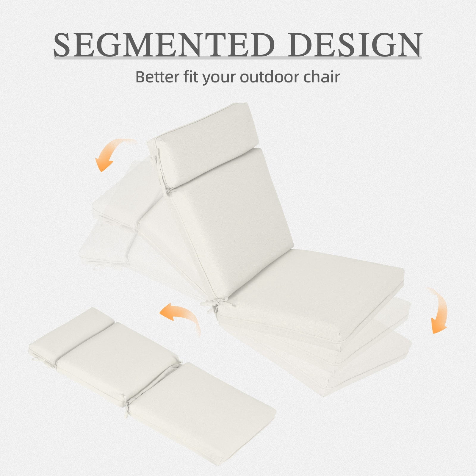 Aoodor High-Back Outdoor Dining Chair Cushion Set, Fade-Resistant Polyester Fabric, Water-Repellent TPU Coating, 37x20x2.8 Inches (Set of 2)