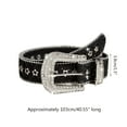 thumbnail image 3 of lanema Bling Male Female Jeans Skirt Waist Belt with Rhinestone Buckle Belt Locomotive, 3 of 13