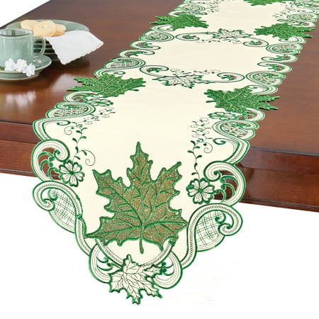 

Embroidered Lace Maple Leaf Table Cloth Linens