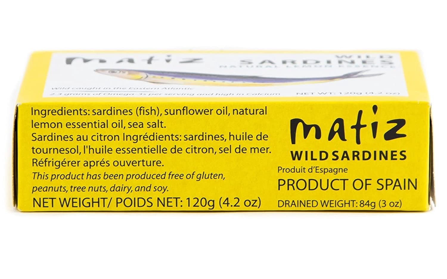 Matiz Wild Caught Sardines with Natural Lemon Essence, 4.2 Ounce, Pack of 5