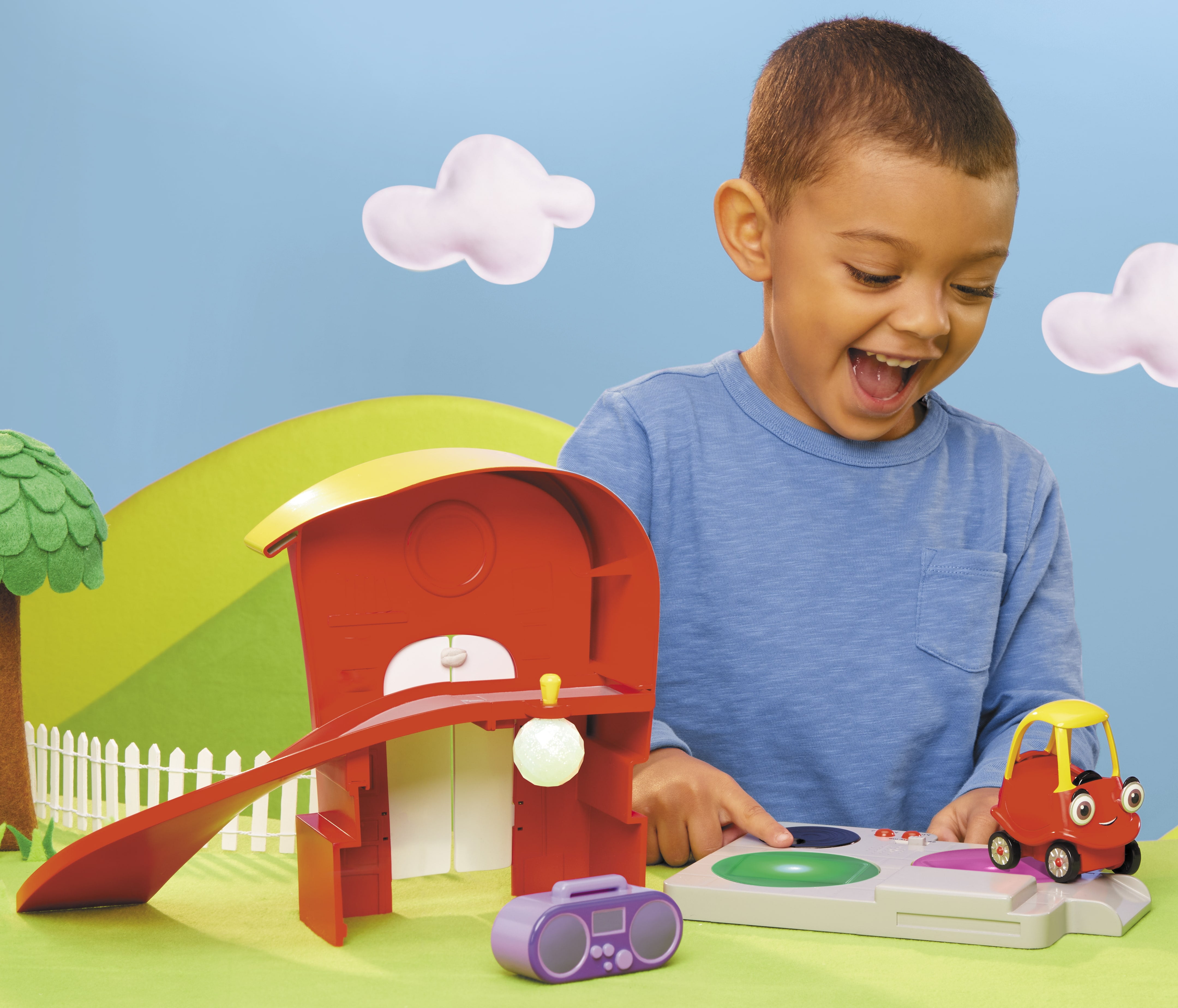 Little Tikes Let’s Go Cozy Coupe Cozy’s House Musical Playset with lights and sounds and Cozy Coupe Mini Push and Play Vehicle for Tabletop or Floor Push Play Car Fun for Toddlers Ages 3+