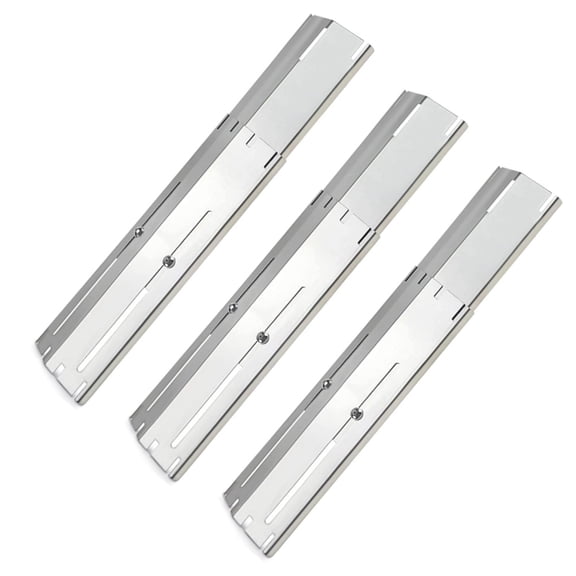 Universal Adjustable Grill Heat Plates/Heat Tents/Burner Covers/Heat Deflectors/BBQ Grill Heat Shields/Grill Cover Plates/Grill Diffusers for Gas Grill, Porcelain Steel Grill Replacement Parts 3Pack