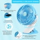 thumbnail image 3 of Ventilador con clip recargable por USB, flujo de aire potente, ventilador de mesa con clip silencioso de 3 velocidades, ajuste de 720 ° para oficina, camping, cochecito, automóvil, gimnasio JFHHH pequeña, 3 of 5