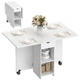 thumbnail image 1 of HOMCOM Table à Manger Pliable, Table à Abattants avec Rangement pour Cuisine, 1 of 10