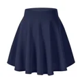 thumbnail image 2 of Minivestido versátil, minifalda informal, estilo europeo americano, vestido básico elástico con forma de campana para mujer, moda informal, 2 of 5