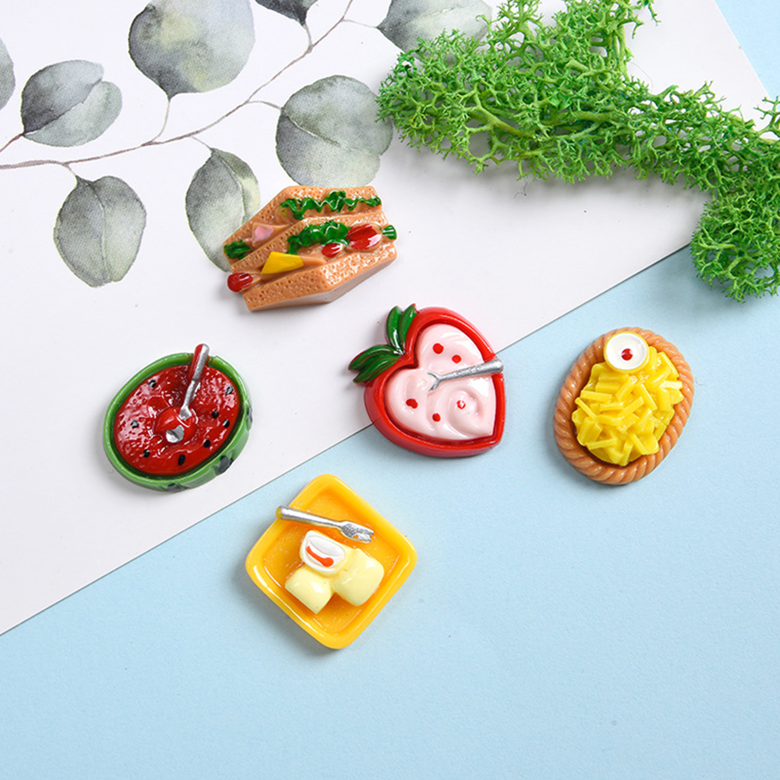 Anvazise 10Pcs Resin Charms Simulation Flat Back 3D Fries Sandwich Fruit  Smoothie Decorative Crafts Cute Dessert Food Charms Phone Case Hairpin DIY  Accessories Party Favor Random Color Fruit 