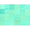 thumbnail image 1 of Ahgly Company Machine Washable Indoor Rectangle Solid Turquoise Blue Modern Area Rugs, 2' x 4', 1 of 4