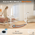 thumbnail image 5 of Overbed Bedside Table With Wheels,Adjustable Medical Home Bed Table,Rolling Tray Laptop Table,Mobile Standing Desk,White, 5 of 8