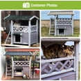 thumbnail image 3 of Aivituvin Cat House with Door for Feral Cats, Rainproof Outside Kitty House, 2 Story Wooden Kitten Condo with Stairs, 3 of 8