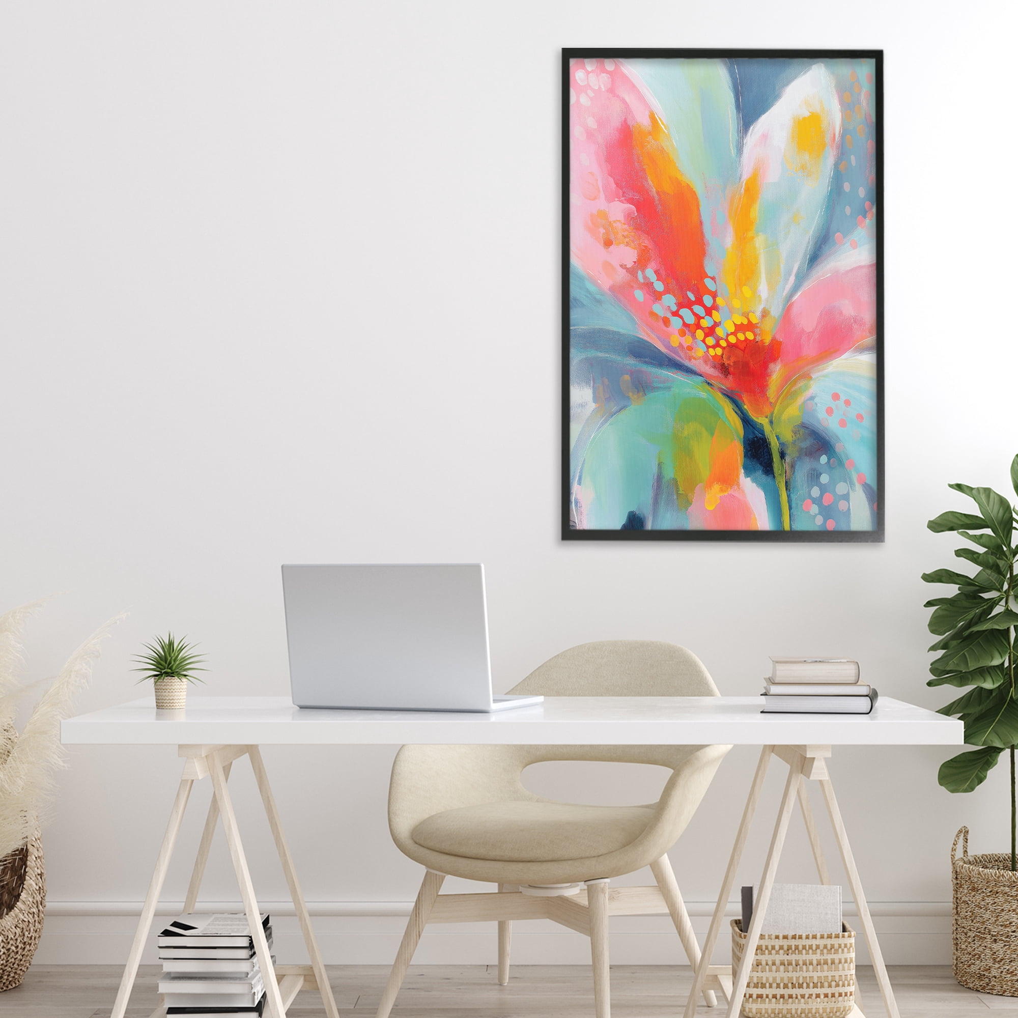 Stupell Industries Dotted Bloom Expression Black Framed Giclee Art, design by Chromatic Storm Studio