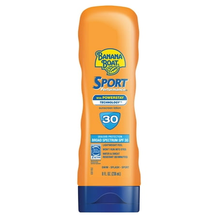 (2 pack) Banana Boat Sport Performance Lotion Sunscreen Broad Spectrum SPF 30 - 8 (Best Sunscreen Lotion In India For Mens)