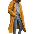 thumbnail image 1 of LinYooLi Trench Coats for Women Casual Button Up Lapel Long Solid Color Coat Wool Blend Overcoat Shacket Jacket, 1 of 2