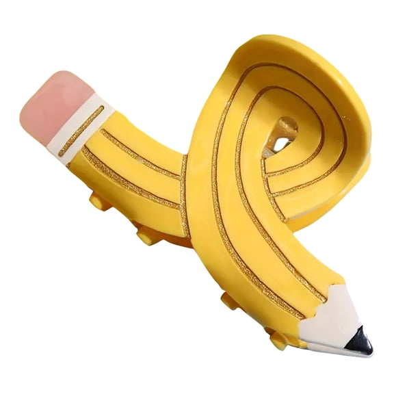 Teacher Claw Clips, Teacher Hair Clips, Teachers Accessories, Teachers Accessories for Women, Pencil Hair Clip,Cute Funny Yellow School Pencil Claw Clip, Back To School Presents
