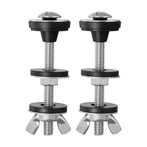 VEVOR Universal Toilet Tank to Bowl Bolts Kit, 2PCS Metal Heavy Duty Toilet Tank Bolts,Stainless Steel Toilet Tank Screws Replacement Kit with Wing Nuts, Rubber Washers Gaskets,Toilet Repair Screw