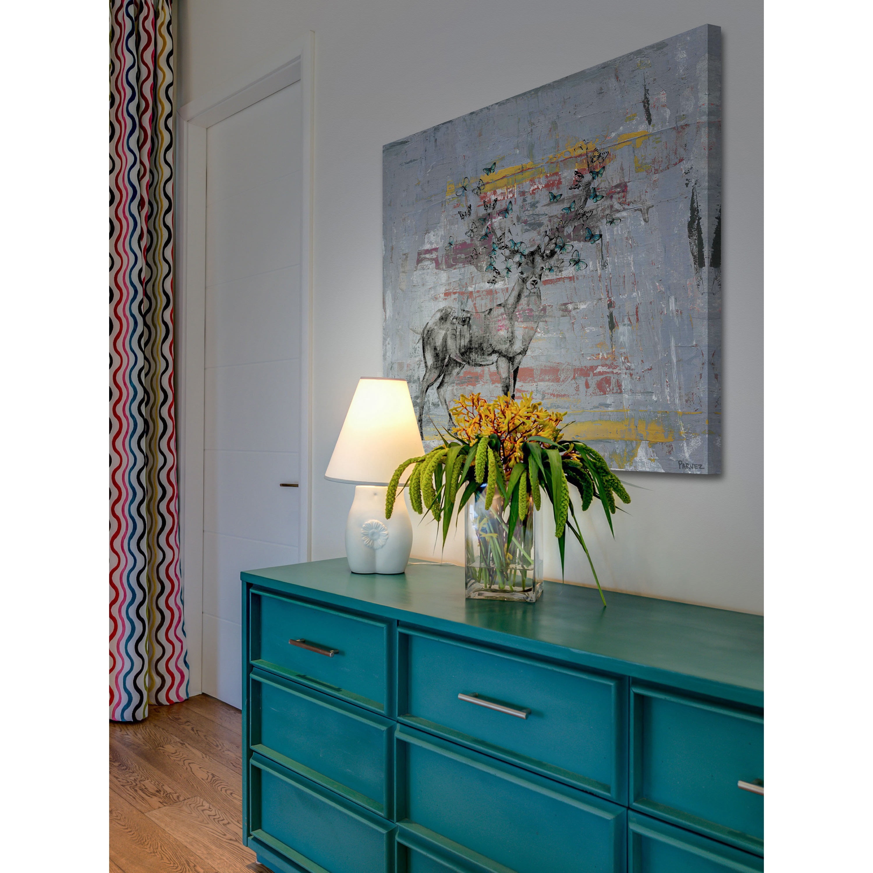 Full Antlers Painting Print on Wrapped Canvas