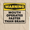 thumbnail image 2 of Instant Message - Warning Mouth Faster Than Brain  - Men's Short Sleeve Graphic T-Shirt, 2 of 6