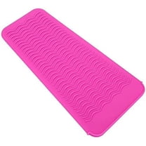 Heat Resistant Silicone Mat Bag Storage Bag Travel Case for Straighteners Curling Iron (Pink)