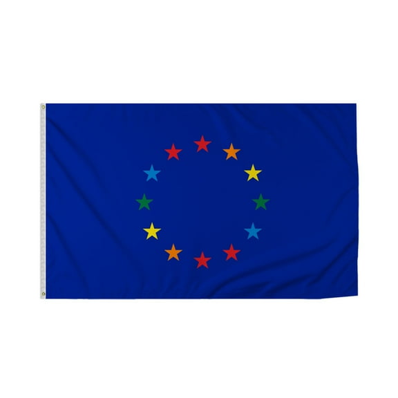 Promopatriot EU Gay Pride Flag 3x5 Ft Printed 200D Nylon Brass Grommets Stitched Edges Fade Proof Sharp Colors - Pride Lgbtq Flag 3x5 Fts
