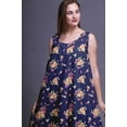 thumbnail image 5 of Bimba Navy Blue Floral Amber Flush & Clematis Sleeveless Night Gown For Womens Cotton Printed Nightwear Ladies Sleepwear XXX-Large, 5 of 6