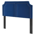 thumbnail image 1 of Headboard, Nailhead, Full Queen Size, Blue Navy, Velvet, Modern Contemporary, Mid Century Bedroom Master Guest Suite Room, 1 of 9
