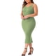 thumbnail image 4 of Vestido sin mangas de talla grande para mujer Agnes Orinda, con escote en V, casual, de punto acanalado, ajustado, tipo cami, 2X, negro, 4 of 5