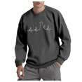 thumbnail image 1 of PEASKJP Sweat-Shirt Unisexe à Col Rond Imprimé avec Haut de Mode Léger et Doux (Gris, m), 1 of 3