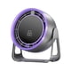 thumbnail image 2 of Ventilador portátil de 100 velocidades, para interiores y exteriores, de doble propósito, con carga USB, para escritorio, pared, color morado y amarillo., 2 of 7
