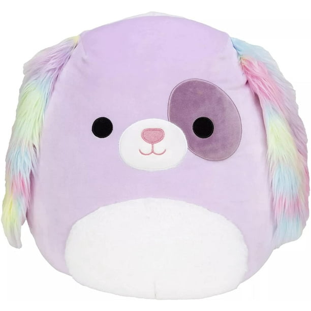 Squishmallow 16 inch Barb the Purple Dog with Rainbow Ears