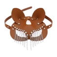 thumbnail image 1 of Máscara de cuero de PU Yuyangstore Disfraz de Halloween elegante Café ligero Accesorios de mascarada, 1 of 7