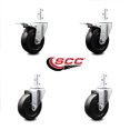 thumbnail image 2 of 4 Inch Soft Rubber Swivel 7/8 Inch Square Stem Caster Set 2 Total Lock Brakes, 2 of 2