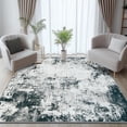 thumbnail image 3 of Modern Abstract Area Rug 5x7 Living Room Carpet Machine Washable Rug Non Slip Bedroom Carpet Dorm Rugs Nursery Rug Stain Resistance Mat for Dining Room Wool Indoor Rug Gray Black Blue, 3 of 7