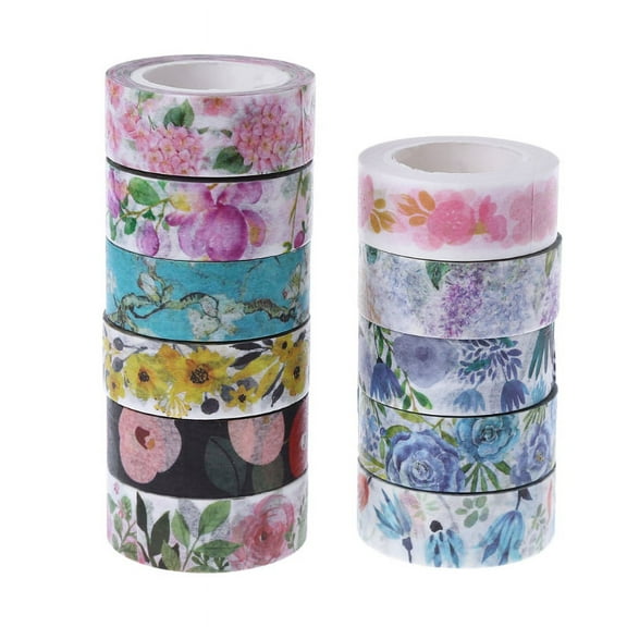 TRINGKY Cute Plants Flowers Adhesive Washi Tape DIY Decorative Masking Tape Scrapbooking