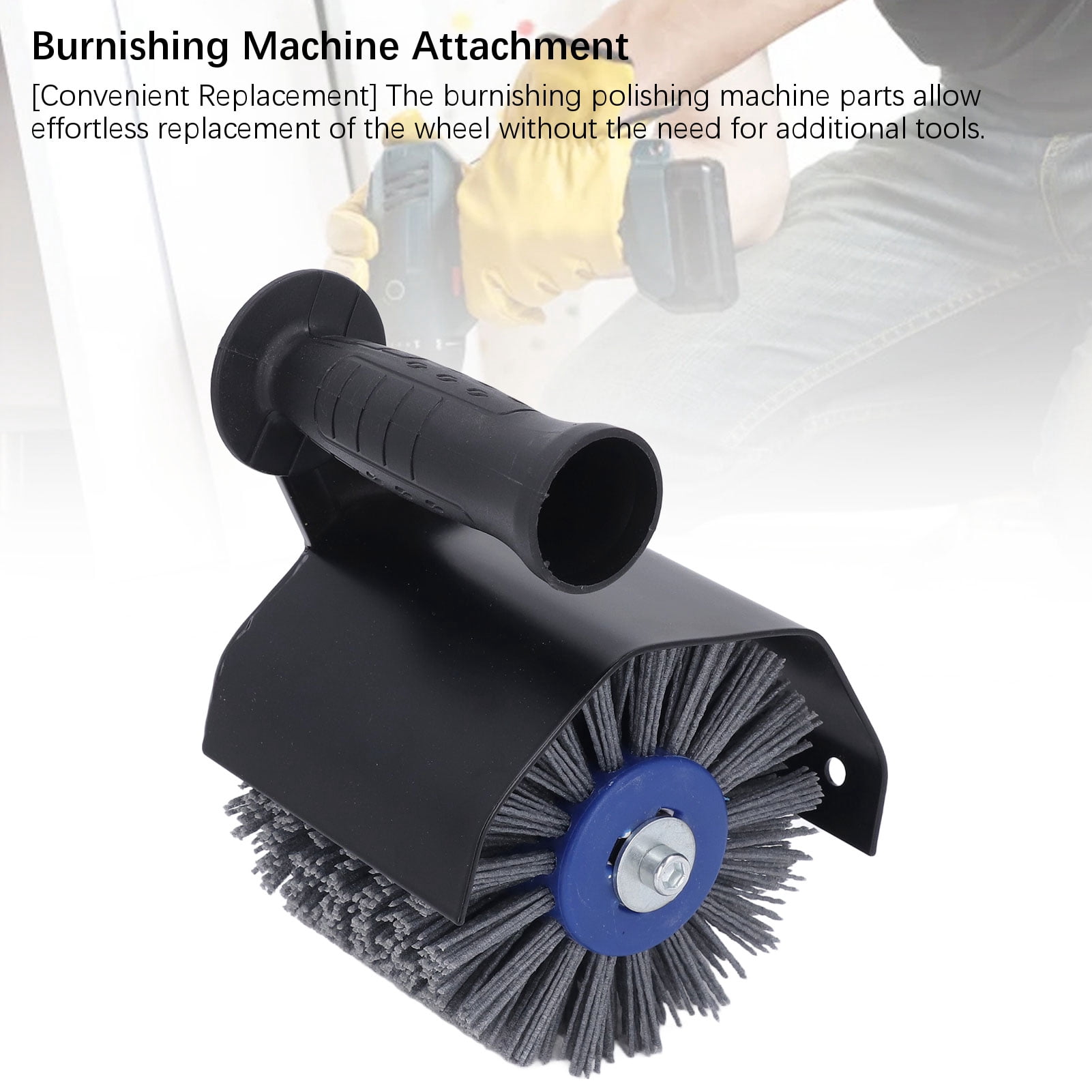 Yajisi Burnishing Polishing Machine Attachment M10 80 Grit Wire Drawing Wheel Angle Grinder Attachment for Wood Metal Grinding 10.24 inches / 26 cm