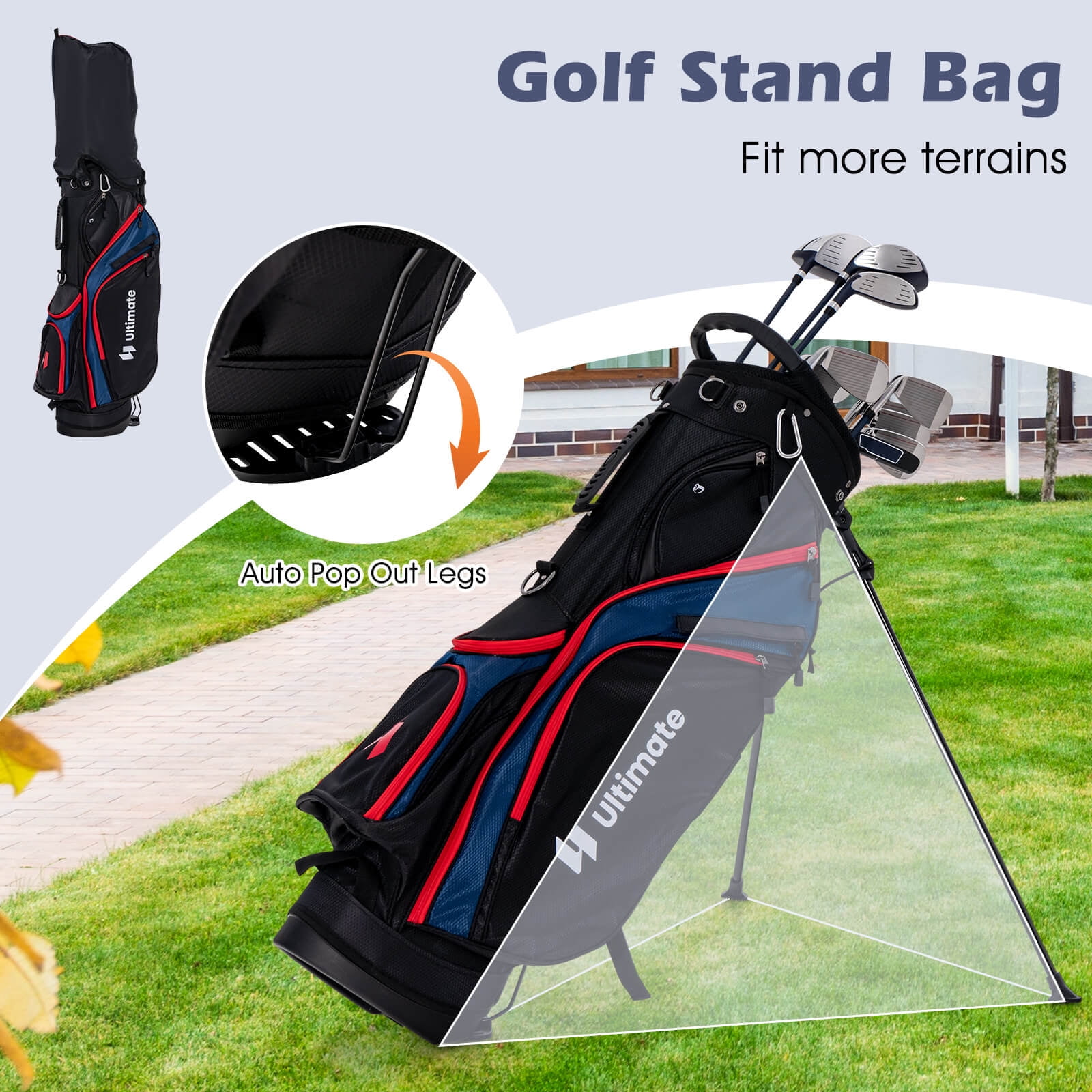 Ultimate Men's Golf Club Set with 460CC Driver, Rain Hood