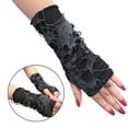 thumbnail image 4 of Guantes Sin Dedos para Mujer, Guantes Gótico, Accesorios para Ropa de Disfraces , Guanti Senza Dita Neri, Talla única Yinane guantes negros sin dedos, 4 of 6