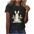 thumbnail image 4 of Camisas de Manga Corta para las Mujeres Moda Casual Impresión Cuello Redondo Suéter Tee Blusas, 4 of 4