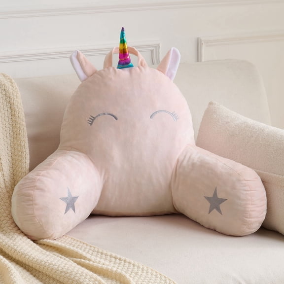 Kids Character Memory Foam Filled Bed Rest Pillow with Arms and Removable Cover