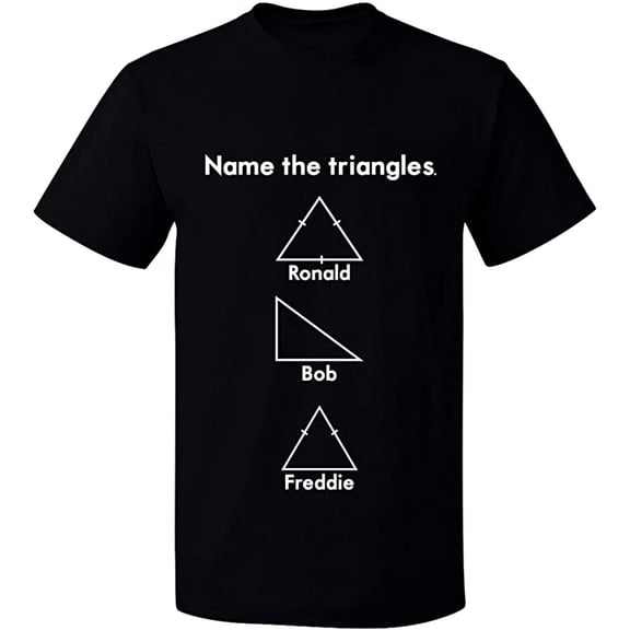 Unisex T-Shirt, Name The Triangle Ronald, Slim Fit, Short Sleeve Sweater - Black Small