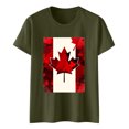 thumbnail image 1 of Pisexur Hauts pour Femmes Tendance, Hauts pour Femmes, Blouses pour Femmes Habillées Décontractées Femmes Imprimé Manches Courtes Haut à Manches Courtes Col Rond Chemise Vert Armée,m, 1 of 6