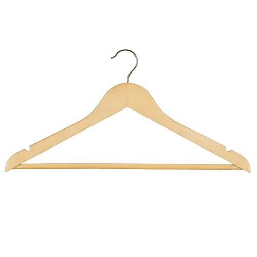 MAINSTAYS 20 Pack Wood Hanger-Natural wood color with chrome