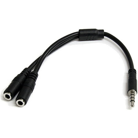 Aircraft Headset Adapter - StarTech 3.5mm 4-Pin to Dual 3-Pin 3.5mm Headset Splitter Adapter