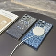 thumbnail image 6 of Magnetic for iPhone 16 Plus Phone Case,Luxury Leopard Cheetah Pattern Design,Compatible with Mag-Safe,Built-in Lens Film,Glitter Shockproof Anti-fall Electroplated Phone Case,Blue, 6 of 12