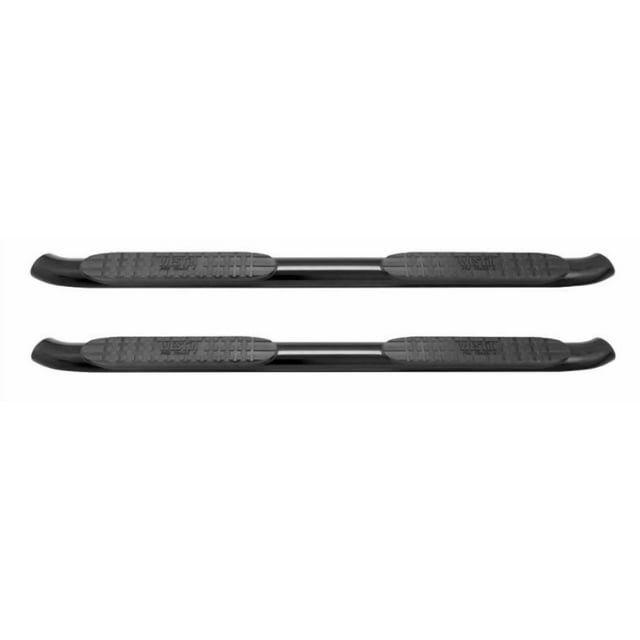 Westin Automotive Nerf Bar 21-23725 PRO TRAXX; With Step Pads; 4 Inch Oval Bent; Powder Coated; Black; Steel; With Welded End Caps; Rocker Panel Mount