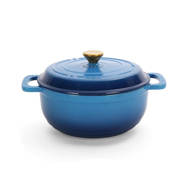 5QT Enameled Cast Iron Dutch Oven - 12LB Thickened Cast Iron, Non-Stick Interior with Heat-Resistant Handles, Oven/Gas/Induction Compatible