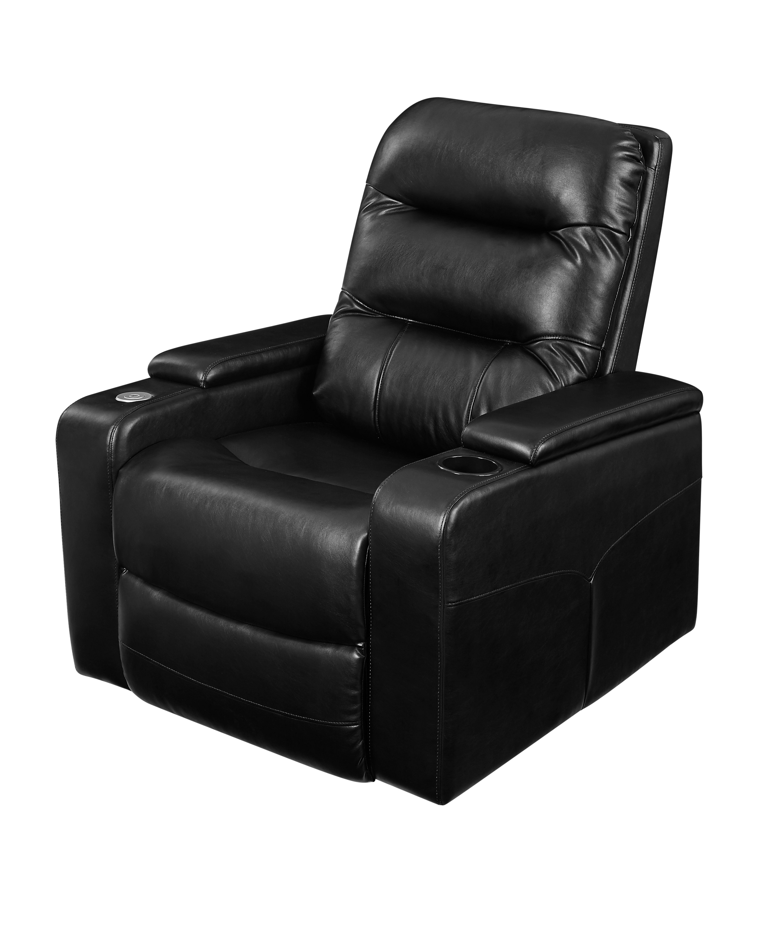 Relax-a-Lounger Lilac Manual Standard Recliner, Black Fabric - image 2 of 16