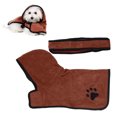 thumbnail image 1 of Toalla de baño para perros, toalla de baño para perros de microfibra súper absorbente y de secado rápido con gorro ajustable, toalla de baño para gatos y perros, 1 of 5