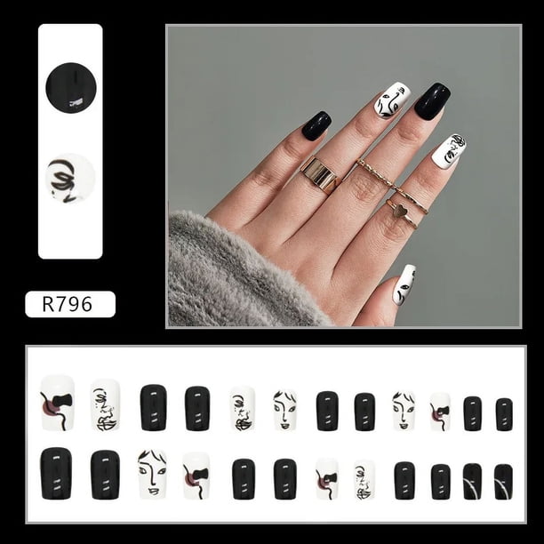 Heallor-esmalte de uñas en Gel, pegatinas de varios estilos, puntas brillantes, diamante, desmontable, 24 piezas
